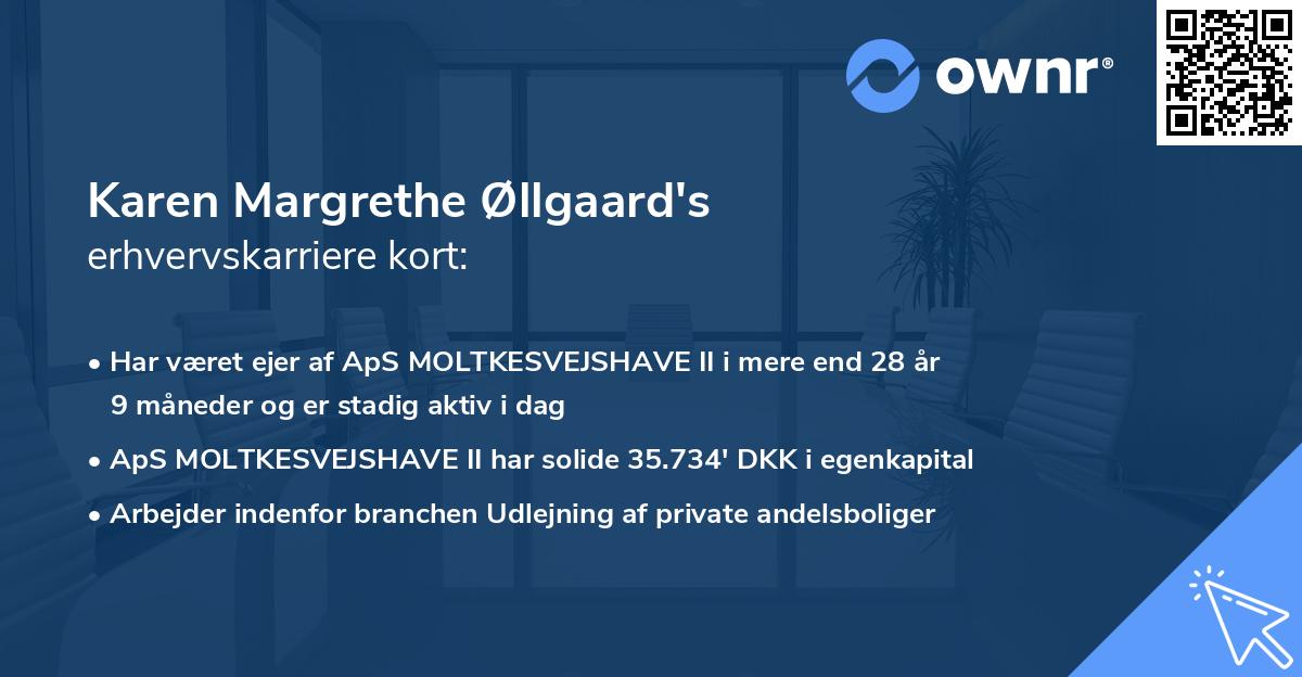 Karen Margrethe Øllgaard's erhvervskarriere kort