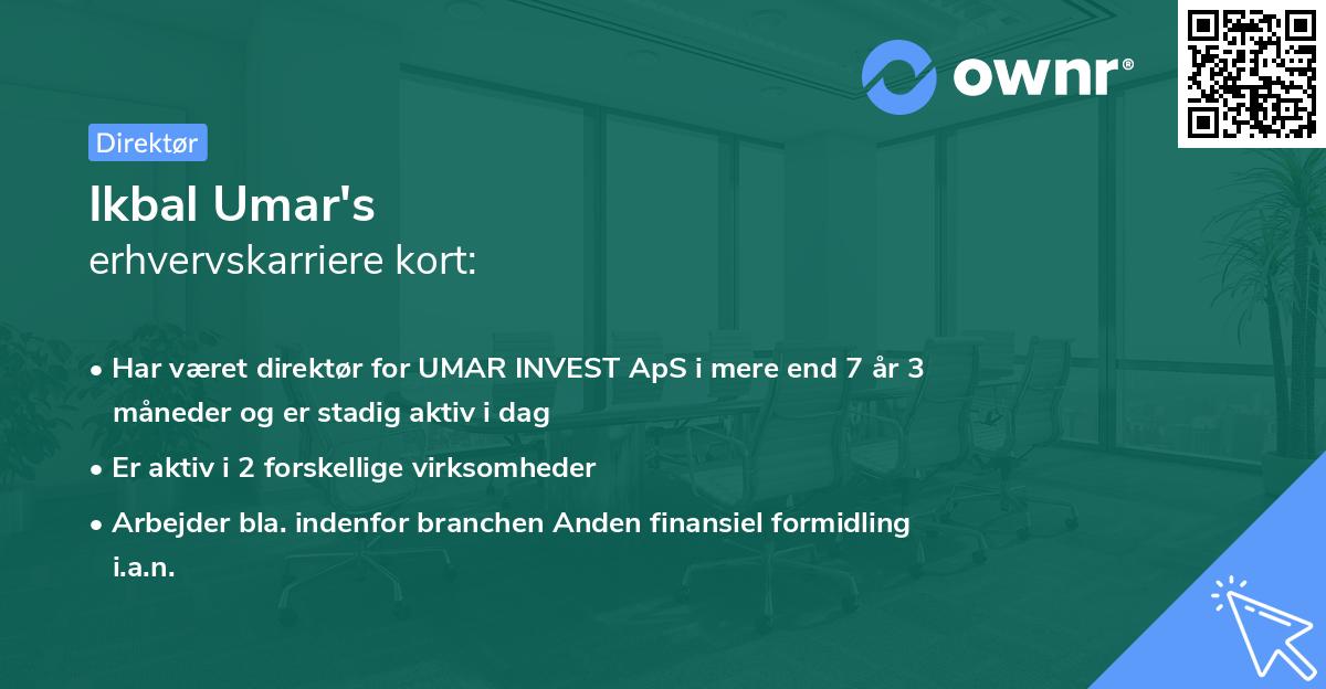 Ikbal Umar's erhvervskarriere kort