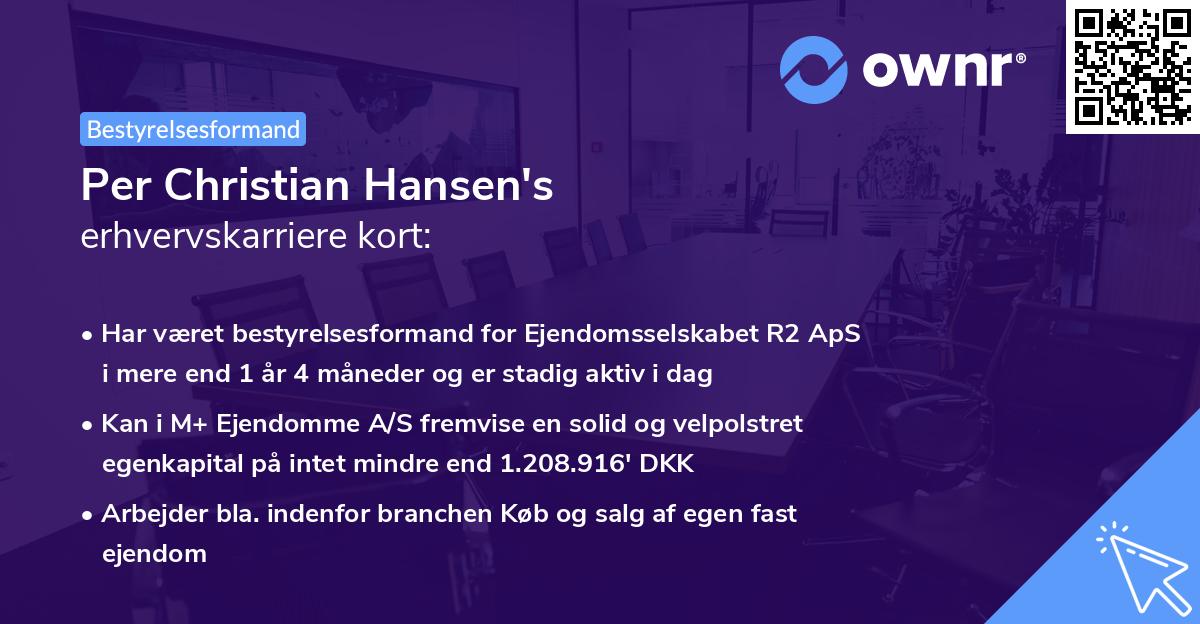 Per Christian Hansen's erhvervskarriere kort