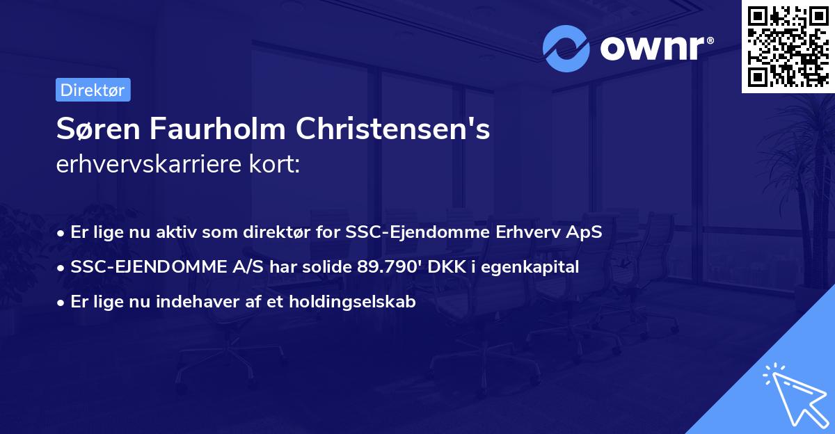 Søren Faurholm Christensen's erhvervskarriere kort