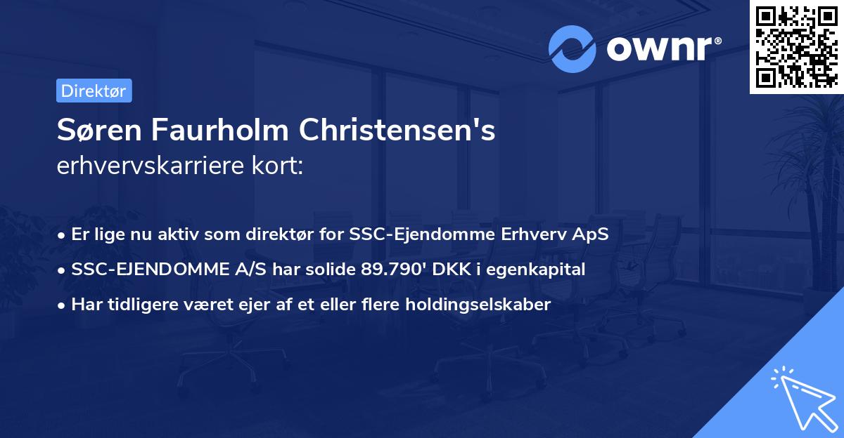 Søren Faurholm Christensen's erhvervskarriere kort