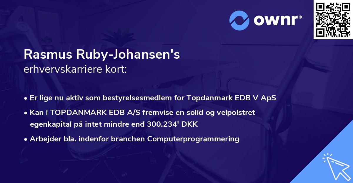 Rasmus Ruby-Johansen's erhvervskarriere kort