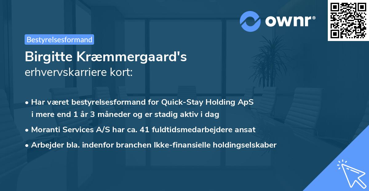 Birgitte Kræmmergaard's erhvervskarriere kort