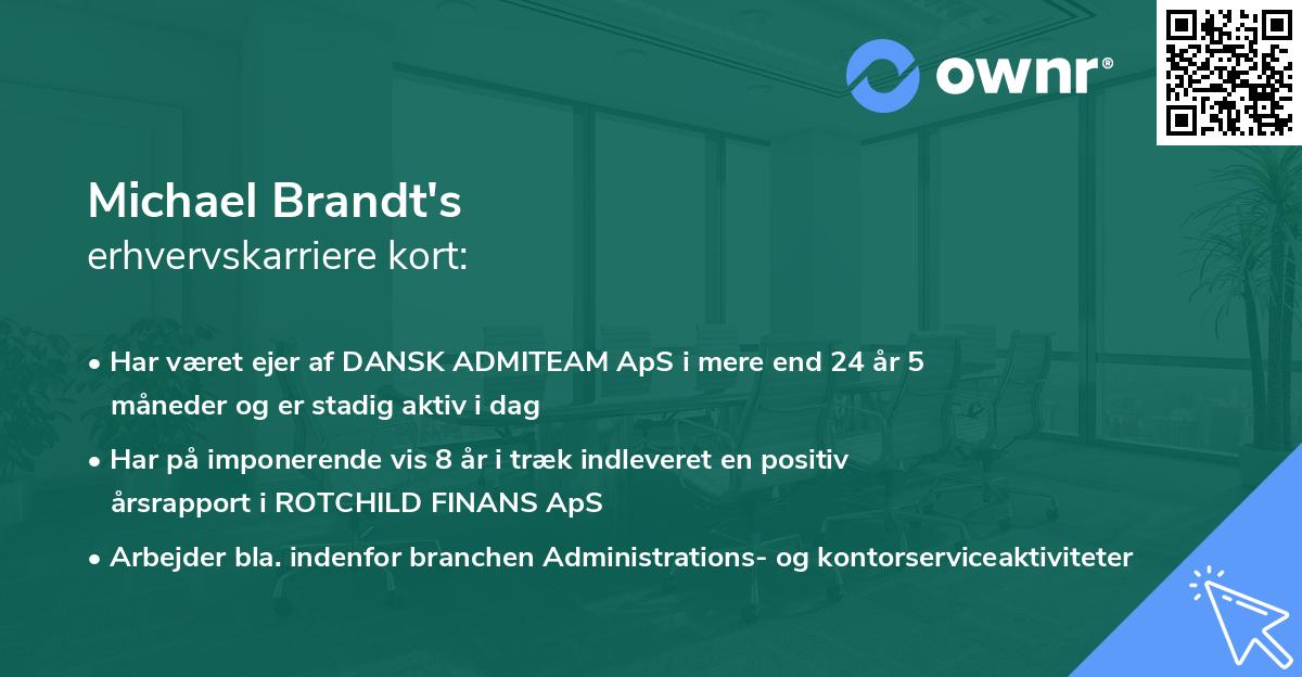 Michael Brandt's erhvervskarriere kort