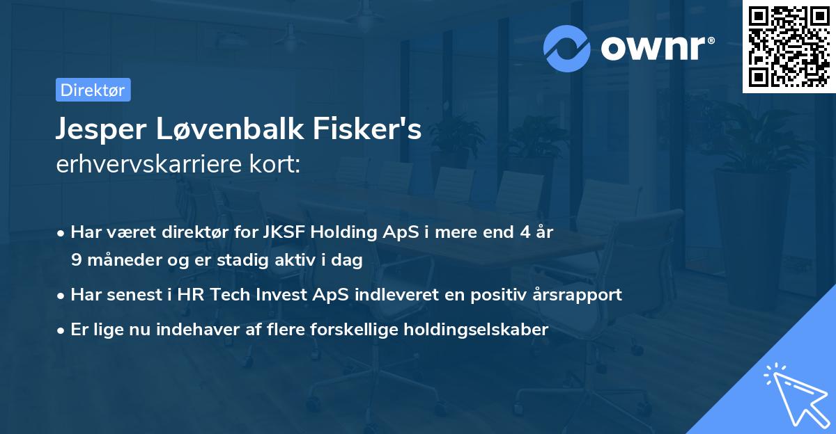 Jesper Løvenbalk Fisker's erhvervskarriere kort