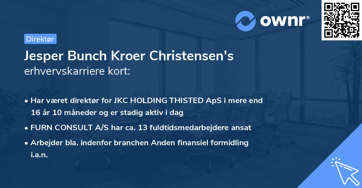 Jesper Bunch Kroer Christensen's erhvervskarriere kort