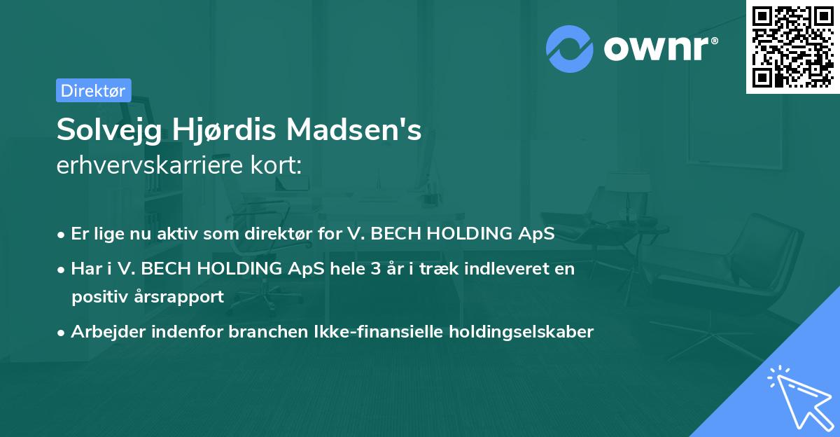 Solvejg Hjørdis Madsen's erhvervskarriere kort