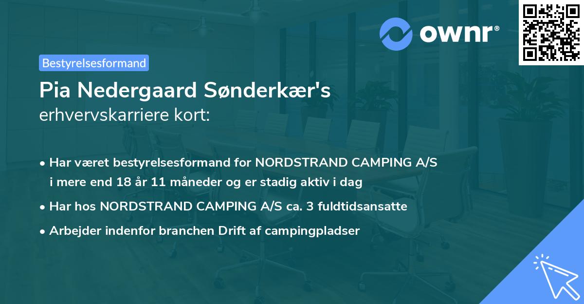 Pia Nedergaard Sønderkær's erhvervskarriere kort