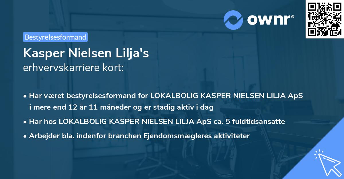 Kasper Nielsen Lilja's erhvervskarriere kort