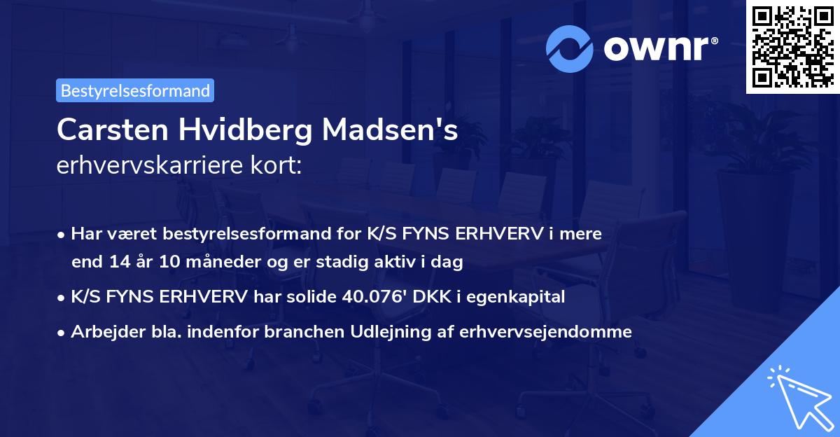 Carsten Hvidberg Madsen's erhvervskarriere kort