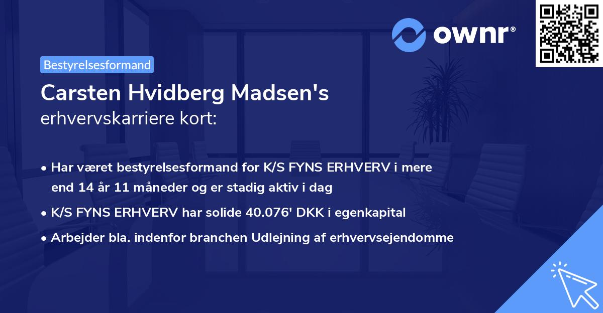 Carsten Hvidberg Madsen's erhvervskarriere kort