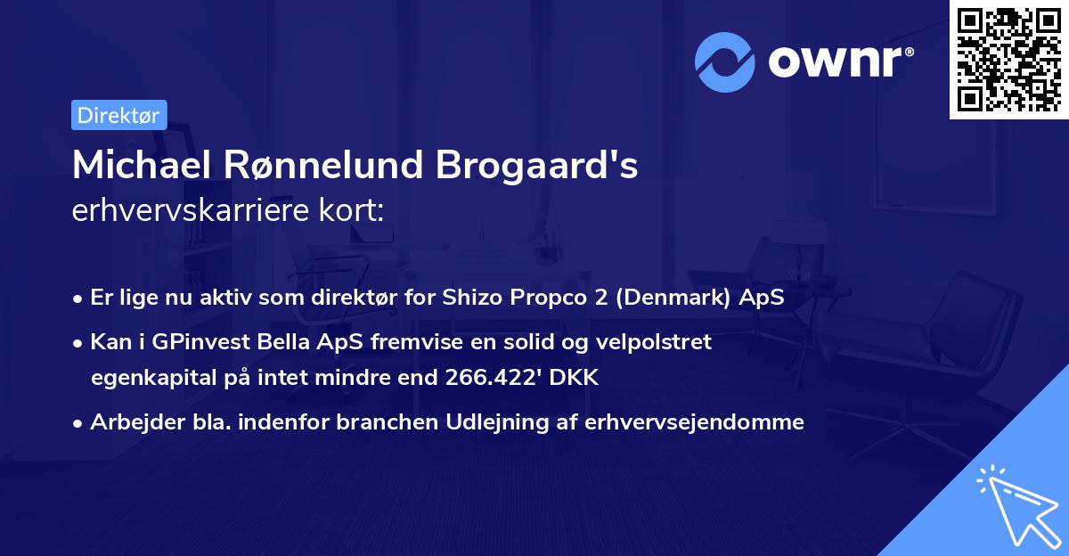 Michael Rønnelund Brogaard's erhvervskarriere kort
