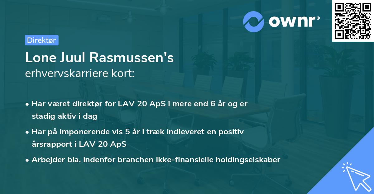 Lone Juul Rasmussen's erhvervskarriere kort