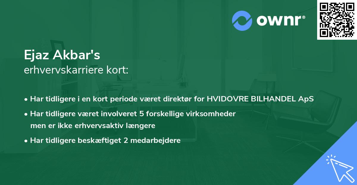 Ejaz Akbar's erhvervskarriere kort