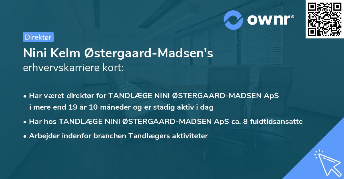 Nini Kelm Østergaard-Madsen's erhvervskarriere kort