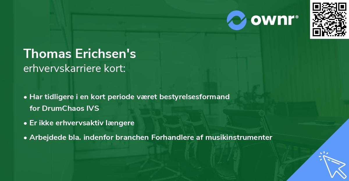 Thomas Erichsen's erhvervskarriere kort