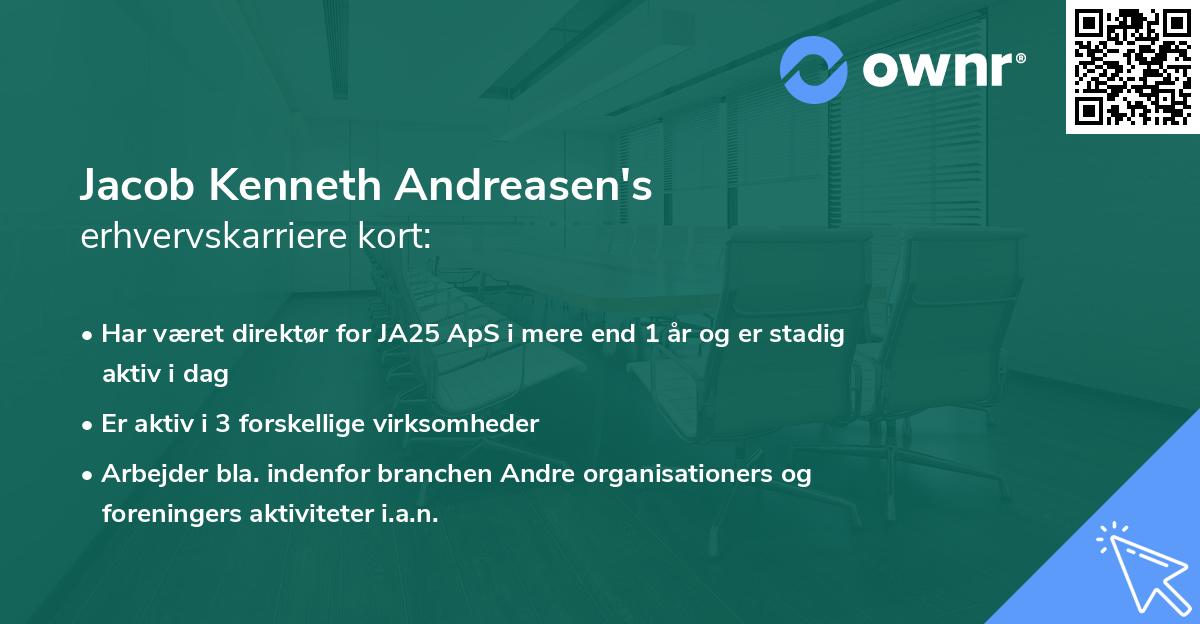 Jacob Kenneth Andreasen's erhvervskarriere kort