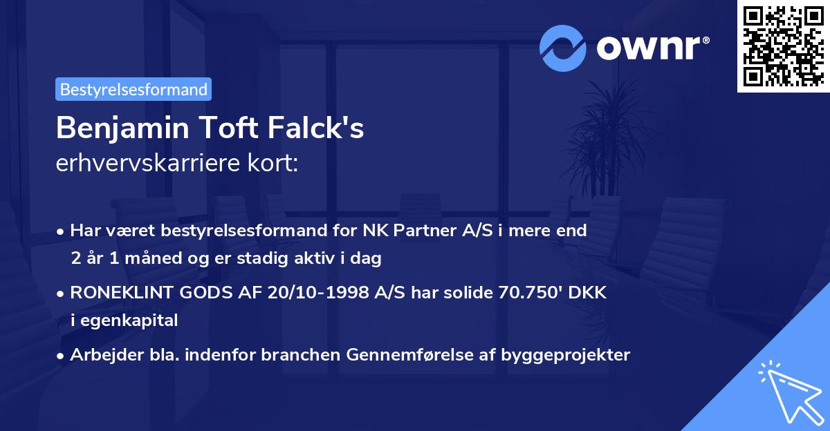 Benjamin Toft Falck's erhvervskarriere kort