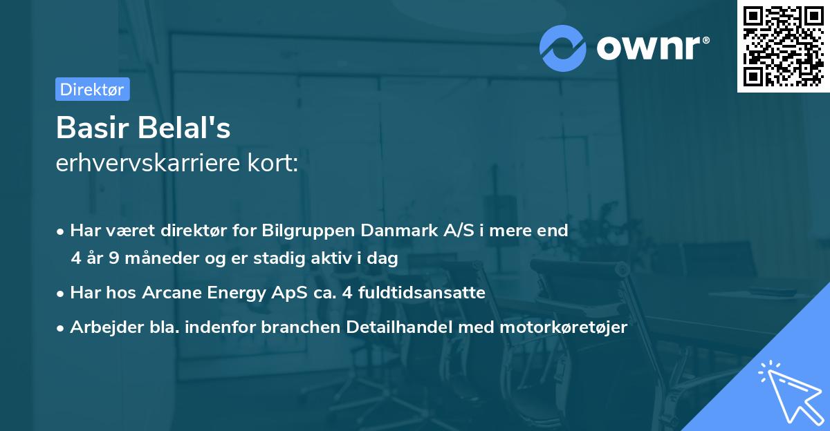 Basir Belal's erhvervskarriere kort