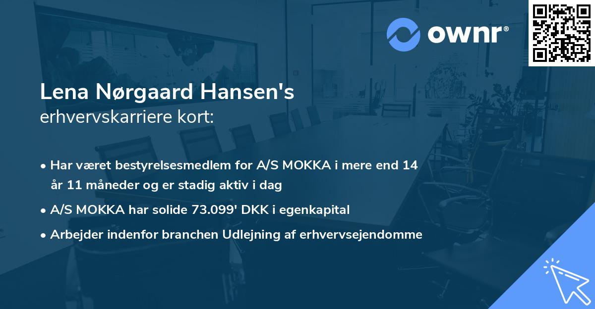 Lena Nørgaard Hansen's erhvervskarriere kort