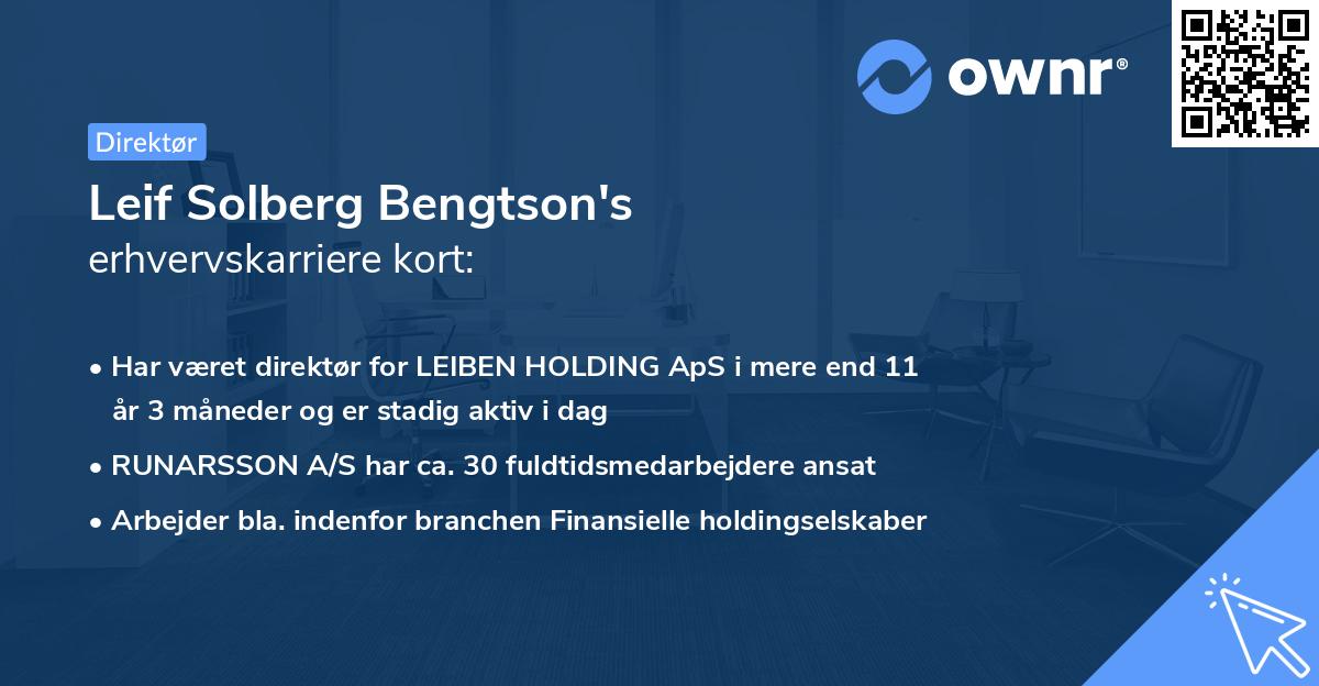 Leif Solberg Bengtson's erhvervskarriere kort