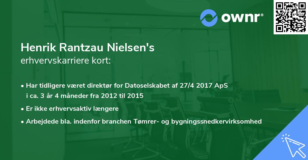 Henrik Rantzau Nielsen's erhvervskarriere kort