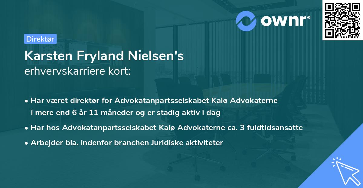 Karsten Fryland Nielsen's erhvervskarriere kort