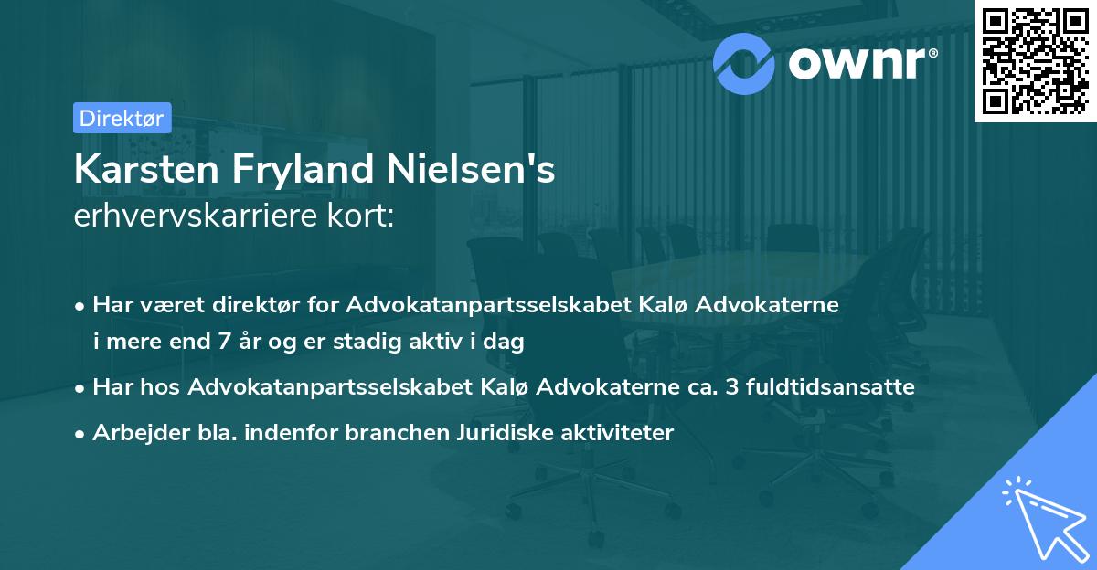 Karsten Fryland Nielsen's erhvervskarriere kort