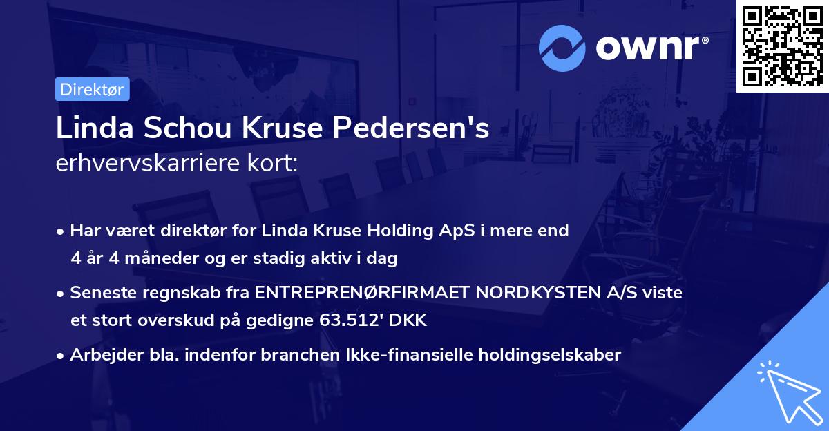 Linda Schou Kruse Pedersen's erhvervskarriere kort