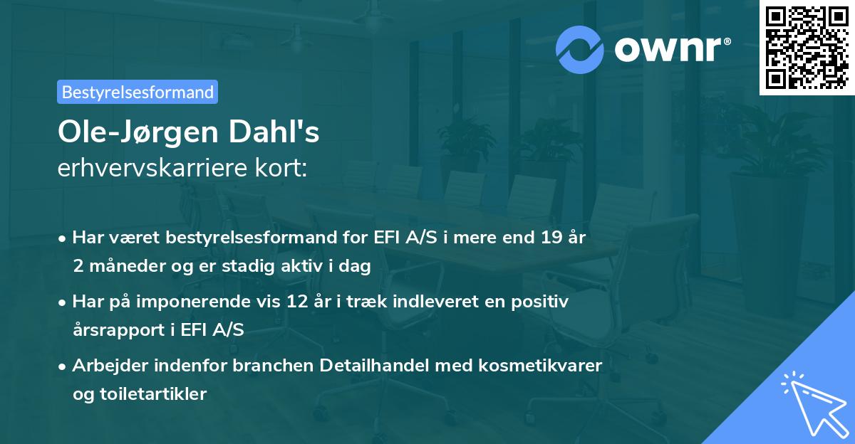 Ole-Jørgen Dahl's erhvervskarriere kort