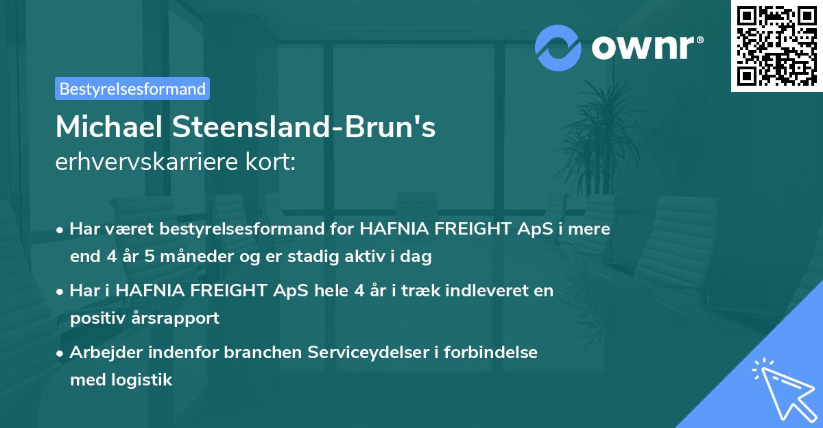 Michael Steensland-Brun's erhvervskarriere kort