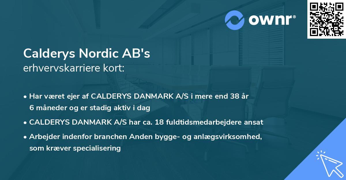 Calderys Nordic AB's erhvervskarriere kort