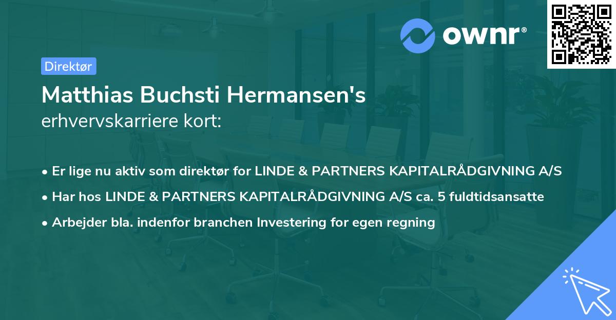 Matthias Buchsti Hermansen's erhvervskarriere kort