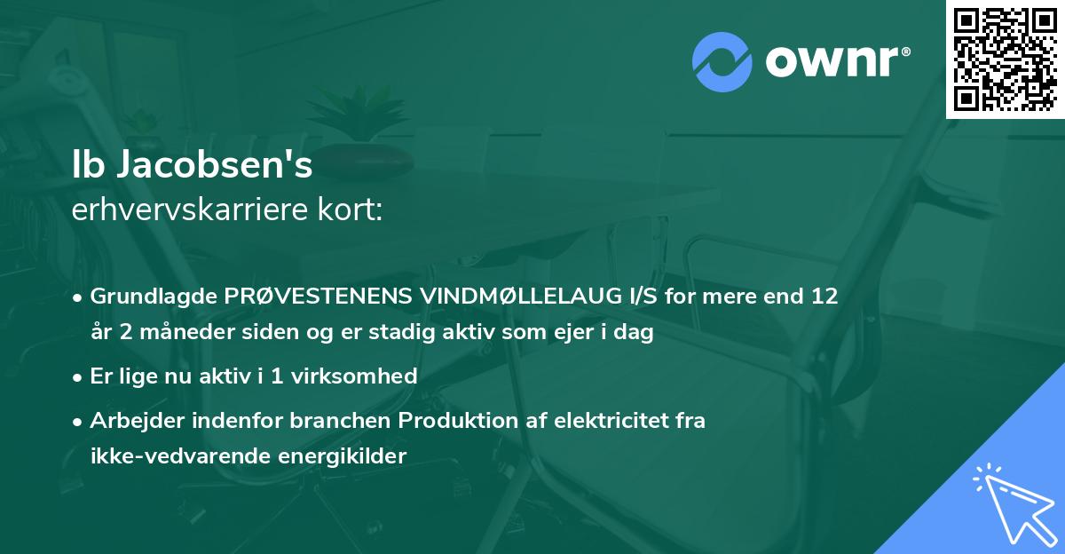 Ib Jacobsen's erhvervskarriere kort