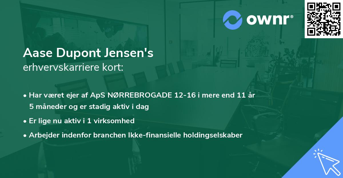 Aase Dupont Jensen's erhvervskarriere kort