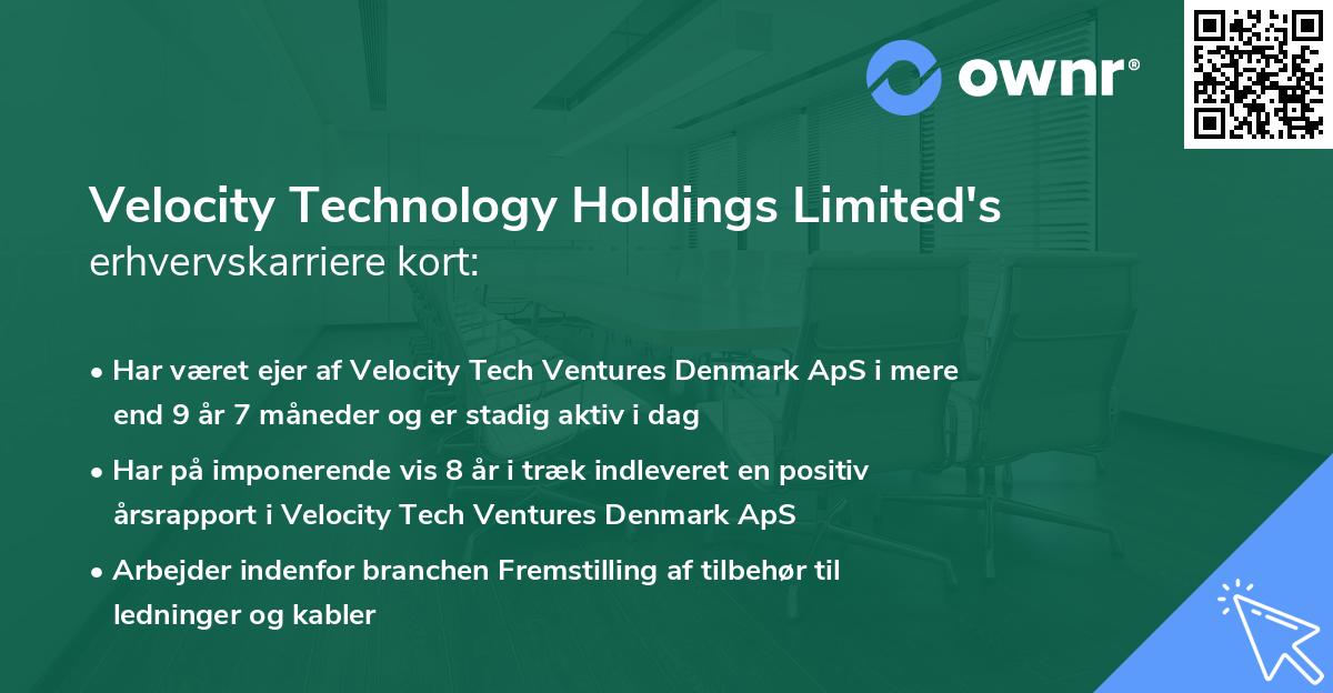 Velocity Technology Holdings Limited's erhvervskarriere kort