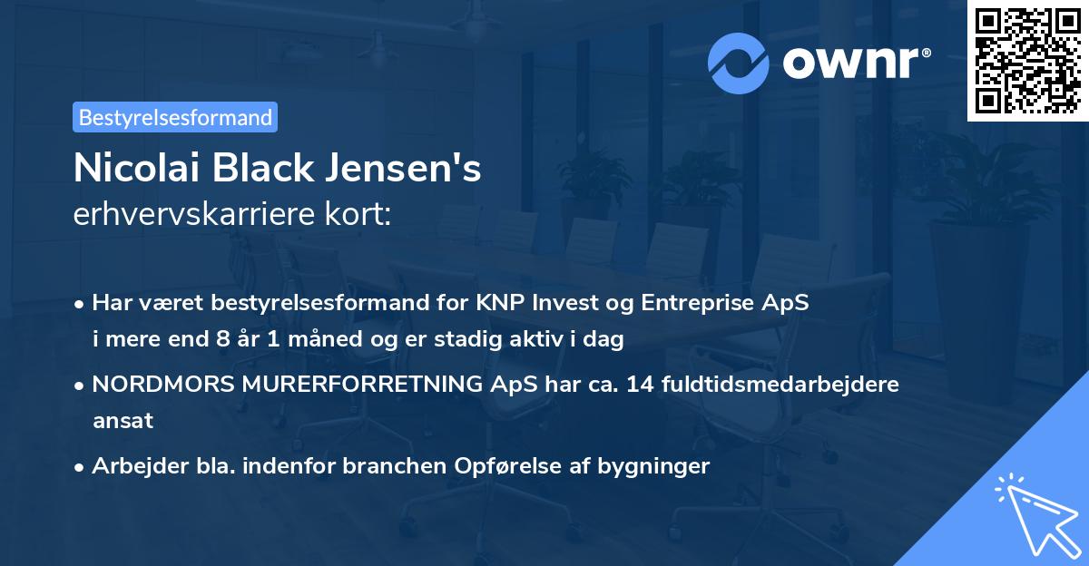 Nicolai Black Jensen's erhvervskarriere kort