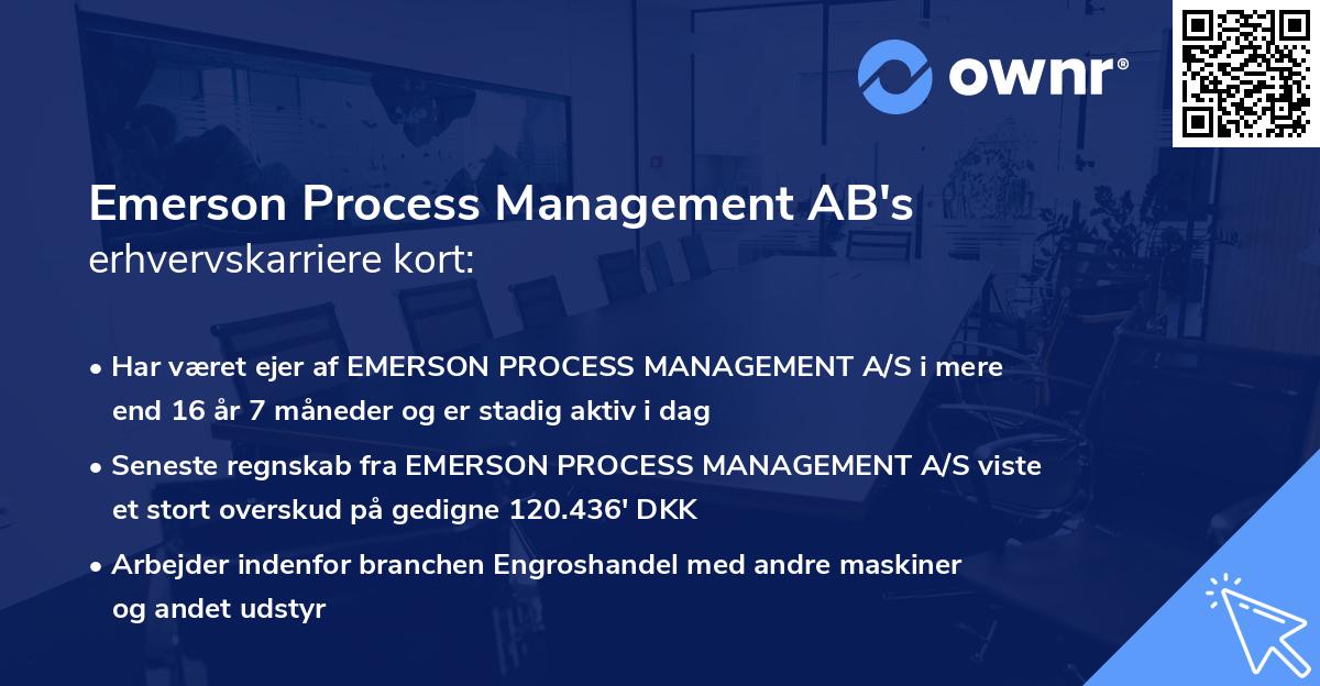 Emerson Process Management AB's erhvervskarriere kort