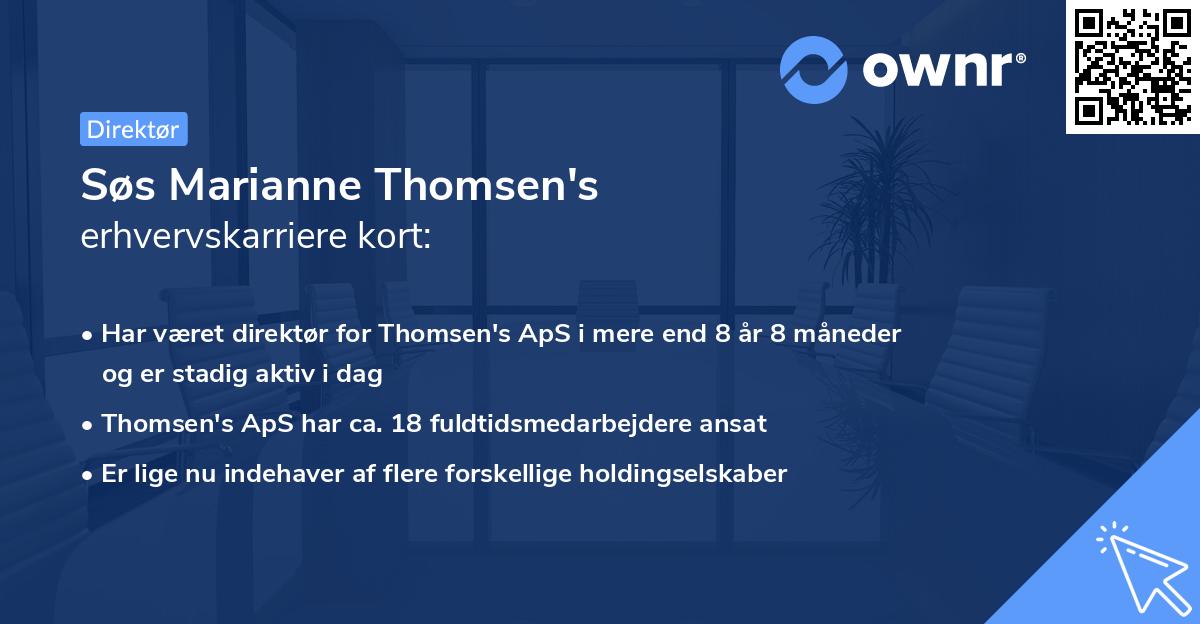 Søs Marianne Thomsen's erhvervskarriere kort