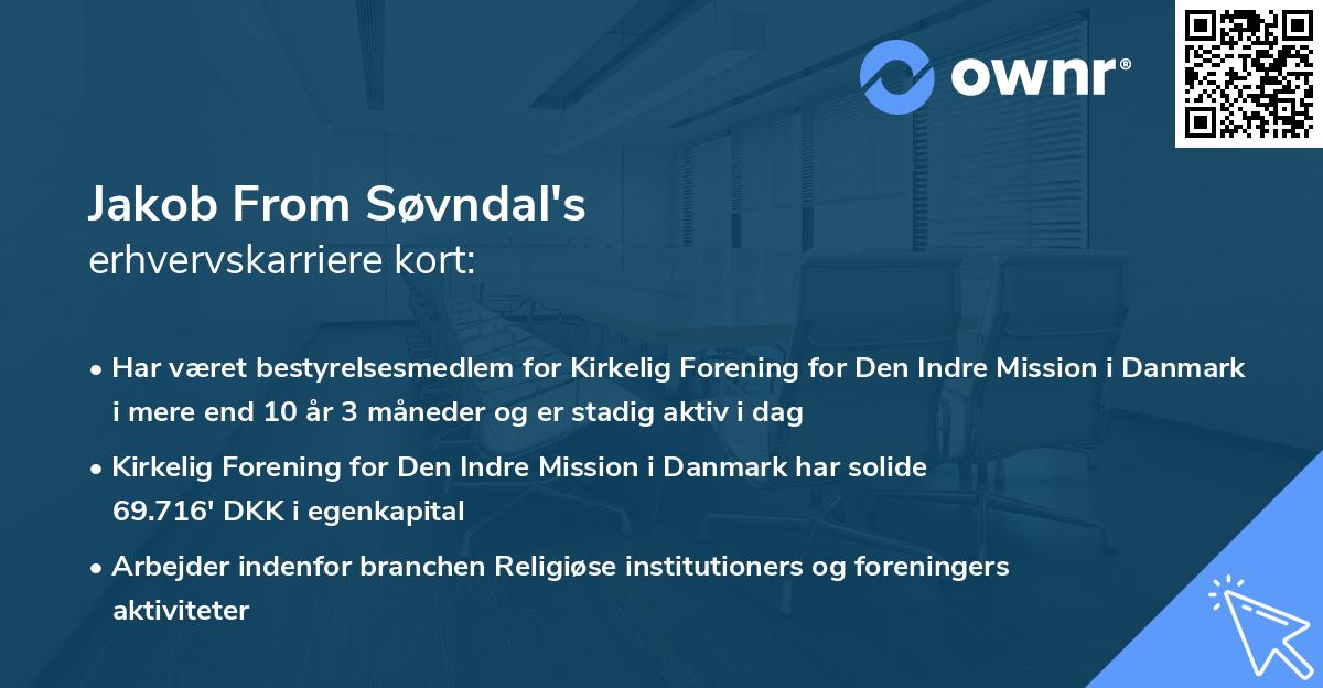 Jakob From Søvndal's erhvervskarriere kort