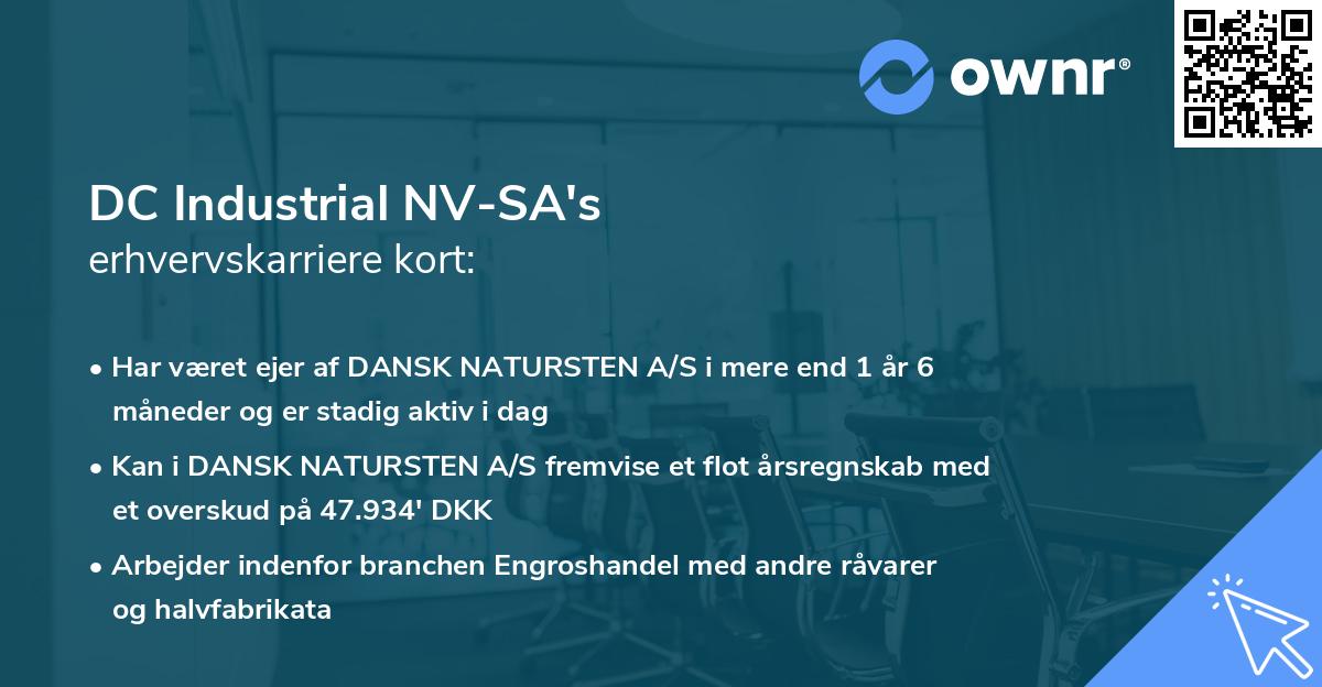 DC Industrial NV-SA's erhvervskarriere kort