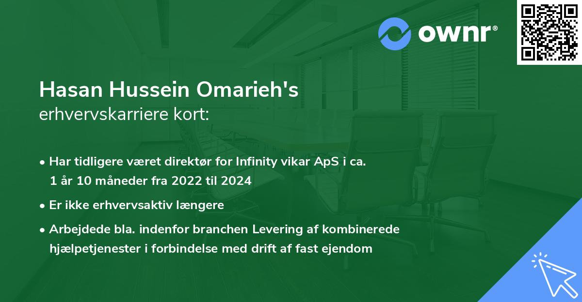 Hasan Hussein Omarieh's erhvervskarriere kort