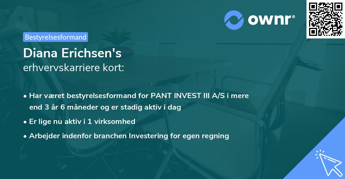 Diana Erichsen's erhvervskarriere kort