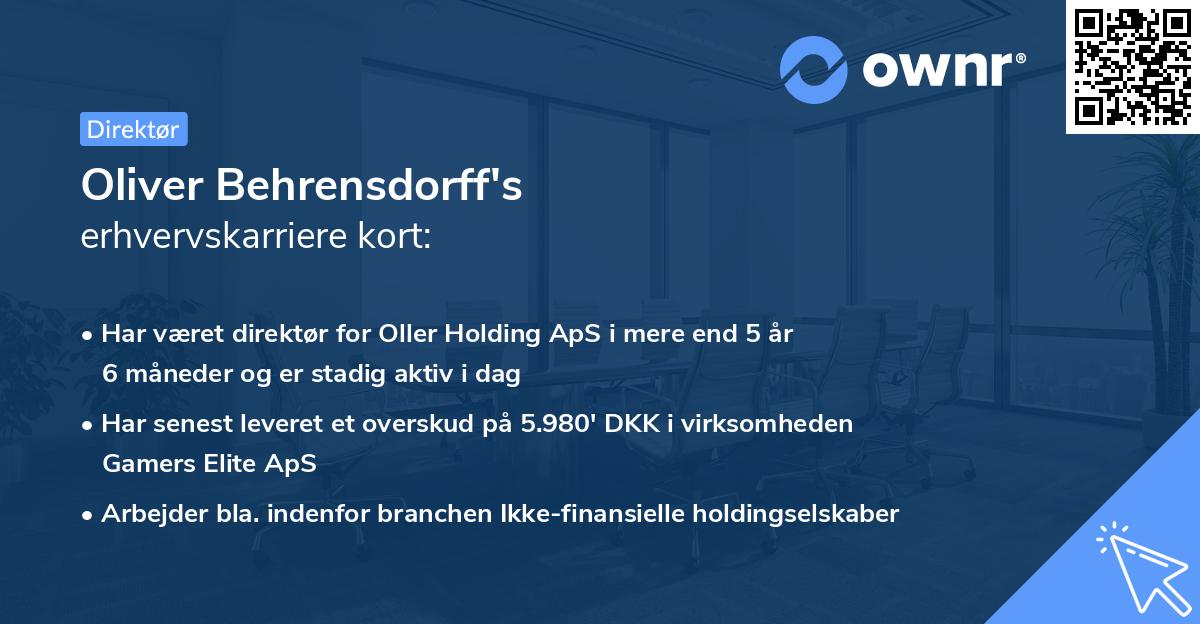 Oliver Behrensdorff's erhvervskarriere kort