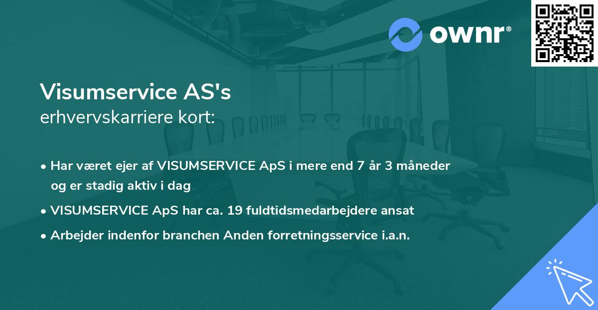 Visumservice AS's erhvervskarriere kort