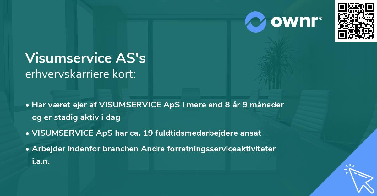Visumservice AS's erhvervskarriere kort
