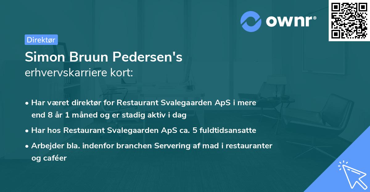 Simon Bruun Pedersen's erhvervskarriere kort