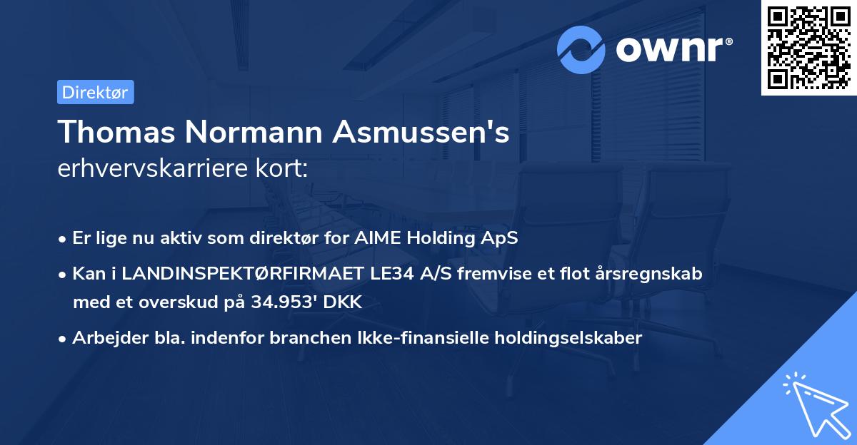 Thomas Normann Asmussen's erhvervskarriere kort