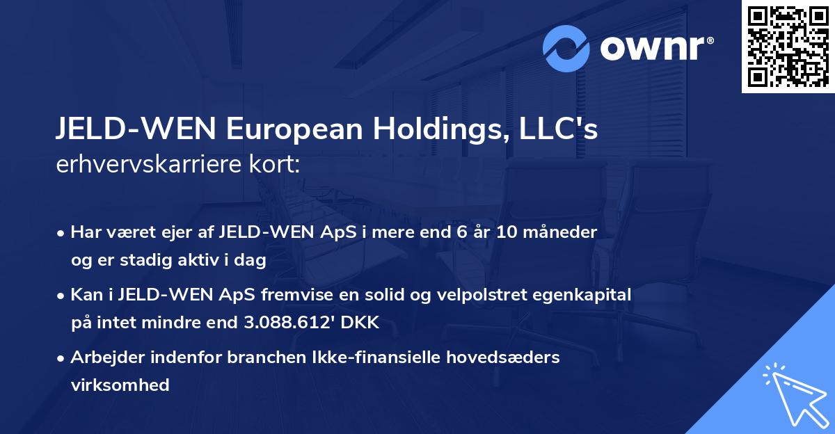 JELD-WEN European Holdings, LLC's erhvervskarriere kort