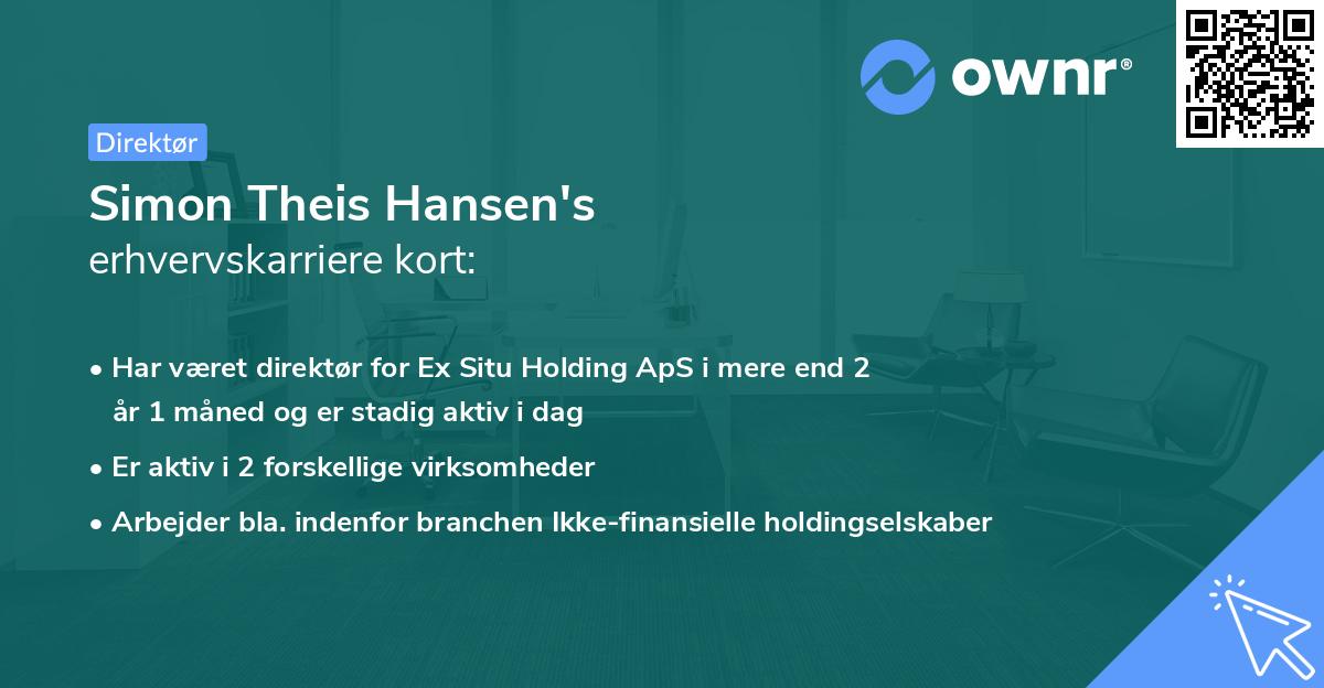 Simon Theis Hansen's erhvervskarriere kort